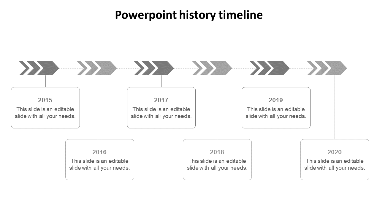 Free - Affordable PowerPoint History Timeline With Six Nodes